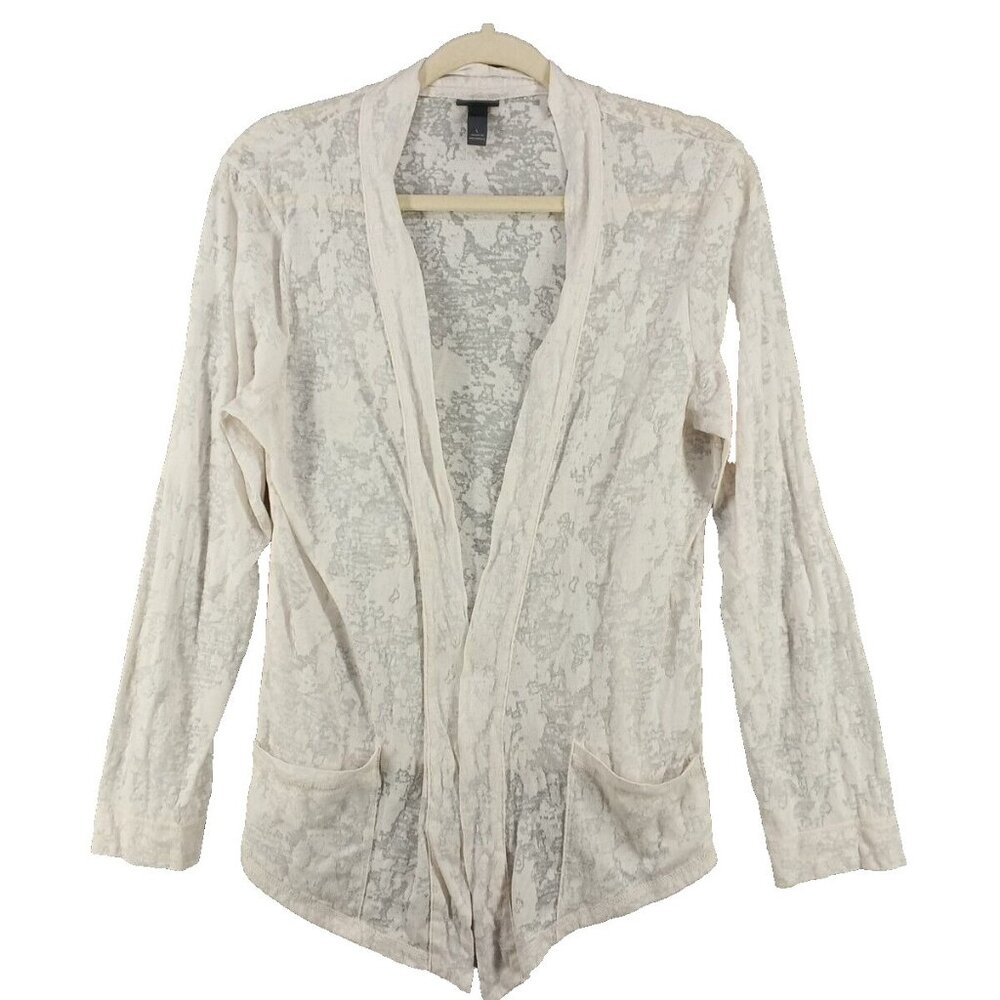 FLUENT Acide Burnt Top Size LARGE(12-14) White knit Casual Cardigan